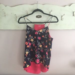 Floral tank top blue and pink